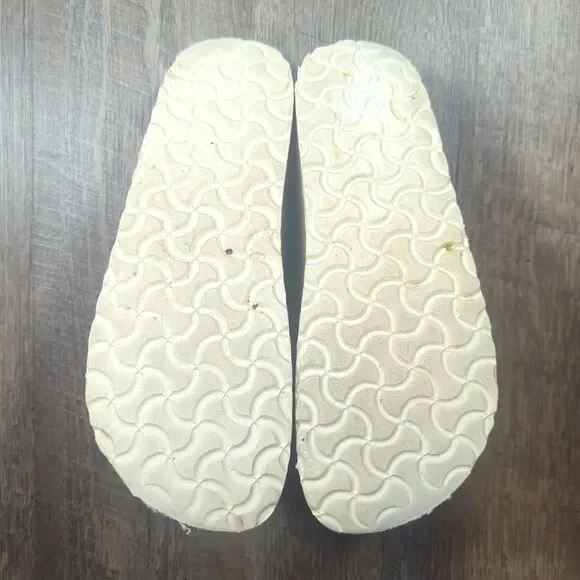 Papillio Birkenstock Silver Metallic Arizona Platform Sandals Womens Sz 8 EU 39 - Picture 11 of 13